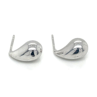 9ct White Gold Petite Teardrop Earrings