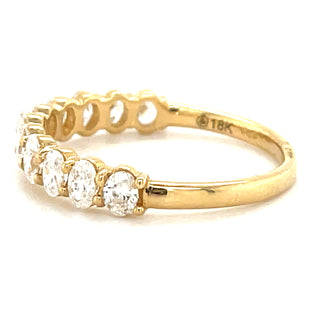 18ct Yellow Gold 0.88ct “Row of Ovals” Earth Grown Diamond Ring