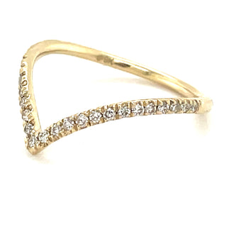 9ct Yellow Gold 0.22ct Diamond Wishbone Ring