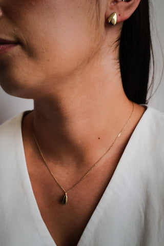 9ct Yellow Gold Polished Pebble Earrings