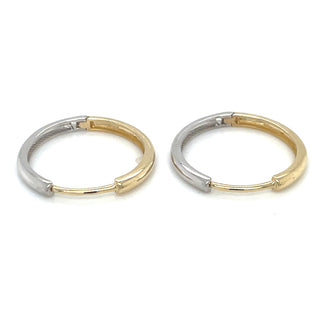 9ct Gold Two Tone Large Hoop Earrings