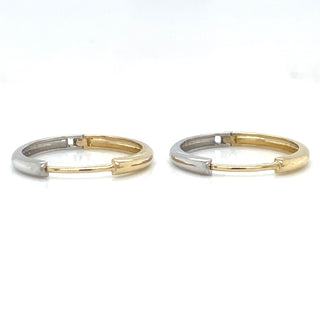 9ct Gold Two Tone Large Hoop Earrings