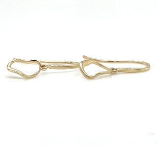 9ct Yellow Gold Irregular Wave Drop Earrings