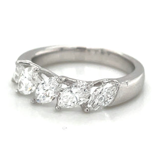 Platinum 1.53ct Laboratory Grown Fallen Marquise Diamond Eternity Ring