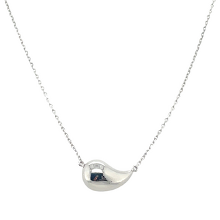 9ct White Gold Petite Teardrop Necklace