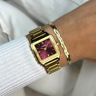 Cluse Gracieuse Petite Watch Steel, Dark Cherry, Gold Colour