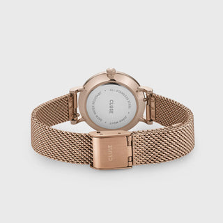 Cluse Boho Chic Petite Watch Mesh, White, Rose Gold Colour