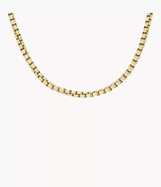 Fossil All Stacked Up Gold-Tone Stainless Steel Necklace