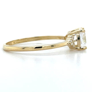 9ct Yellow Gold Cushion Cut Ring With Side Stones