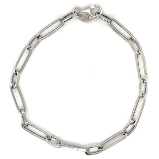 9ct White Gold Long Link Bracelet