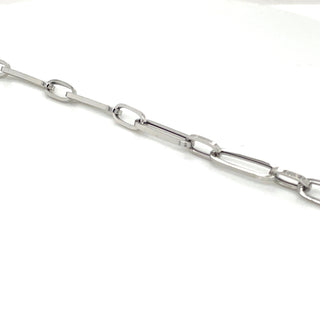 9ct White Gold Long Link Bracelet