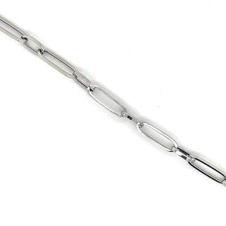 9ct White Gold Long Link Bracelet