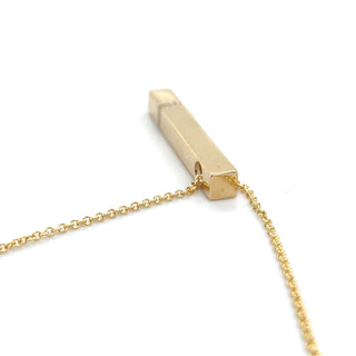 Tadgh Óg 9ct Yellow Gold Vertical Bar Pendant with 0.20ct Laboratory Grown Diamonds