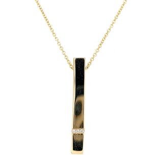 Tadgh Óg 9ct Yellow Gold Vertical Bar Pendant with 0.20ct Laboratory Grown Diamonds