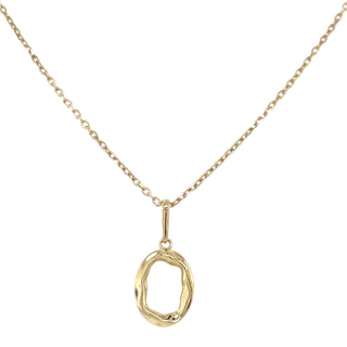 9ct Yellow Gold Open Irregular Wave Pendant