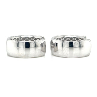 9ct White Gold Huggie Hoop Earrings