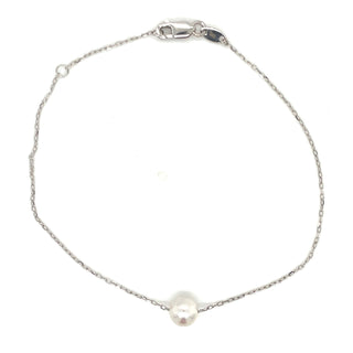 9ct White Gold Floating Freshwater Pearl Bracelet