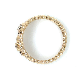 Vintage 14ct Scattered Triple Layer 0.50ct Earth Diamond Ring