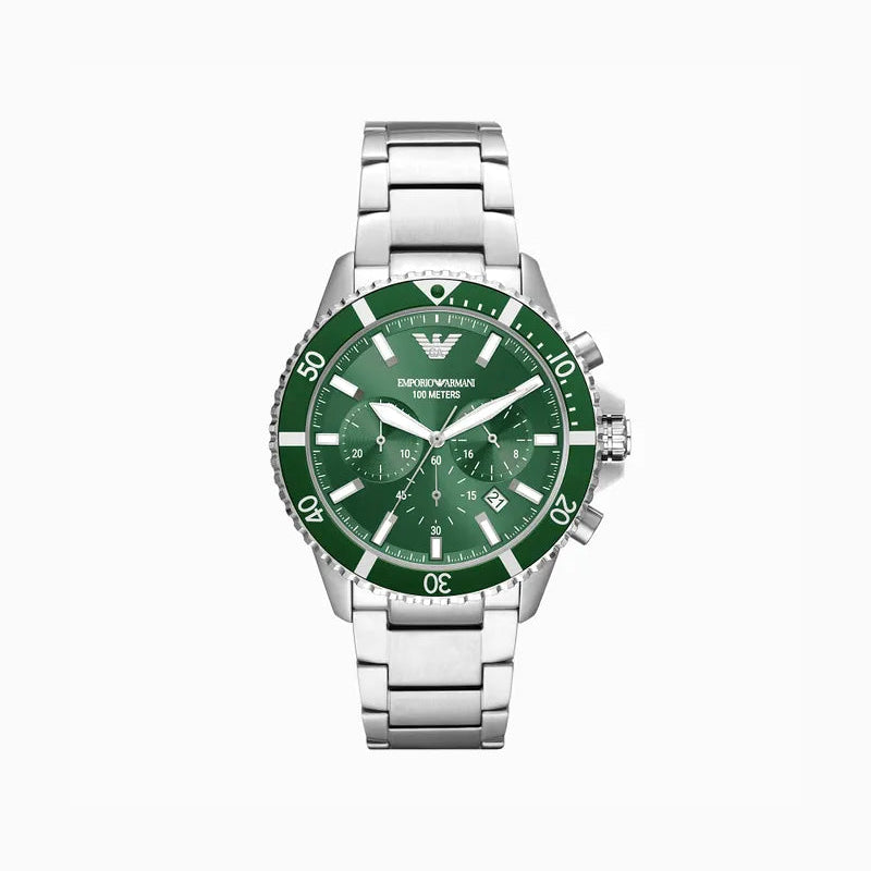 Emporio Armani Gent s Green Face Chronograph Watch Tadgh O Flynn