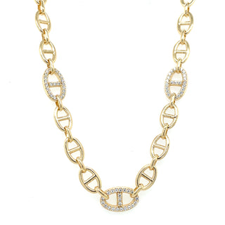 Golden Cz Love Lock Necklace