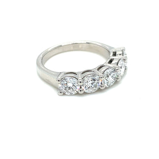 Platinum 2.18ct Lab Grown Five Stone Eternity Ring
