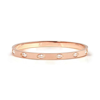 PRETTY BANGLES BRACELET, SATIN FINISH WITH WHITE STONES