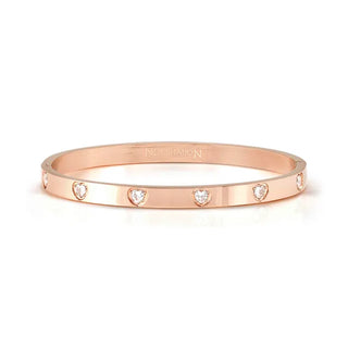 PRETTY BANGLES BRACELET, WHITE HEART CZ ROSE GOLD