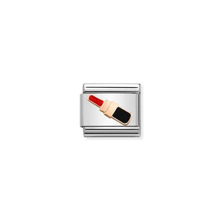 Composable classic SYMBOLS steel, Enamel and 9ct Rose Gold Lipstick