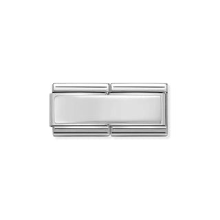 Composable Classic Double Engraved steel and 925 sterling silver CUSTOM Smooth Plate