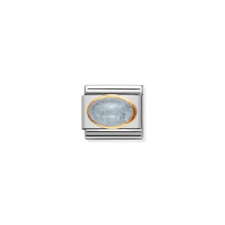 Composable Classic Month Stone in Steel, 18ct Gold March Aquamarine