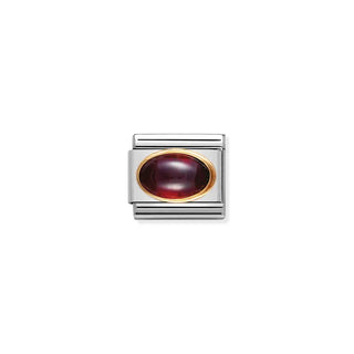 Composable Classic Month Stone in Steel, 18ct Gold January Garnet
