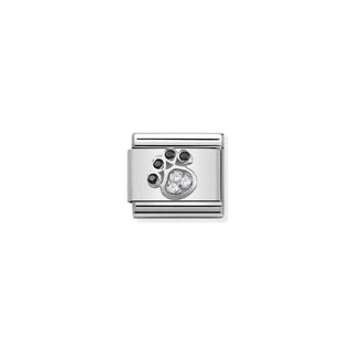 Composable CL SYMBOLS Steel, Cz And Sterling Silver Paw Print