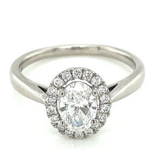 Maeve - Platinum 0.93ct Laboratory Grown Oval Diamond Halo Ring