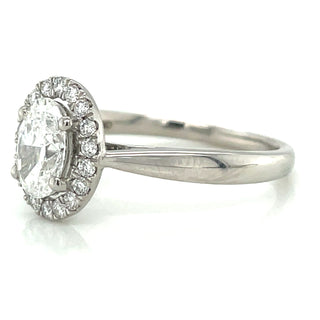 Maeve - Platinum 0.93ct Laboratory Grown Oval Diamond Halo Ring