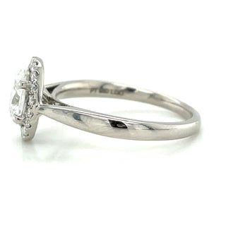 Maeve - Platinum 0.93ct Laboratory Grown Oval Diamond Halo Ring