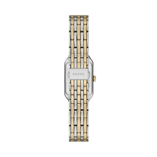 Fossil Two Tone Square Three Hand Watch with White Dial