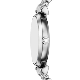 Emporio Armani Ladies Silver Gianni T-Bar Watch with White Dial