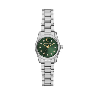 Michael Kors Silver Lexington Watch with Green Dial