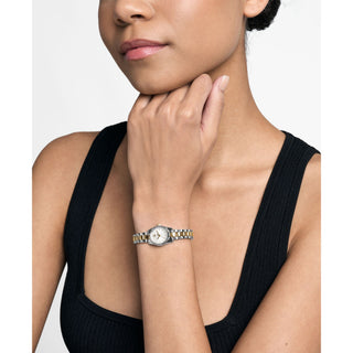 Michael Kors Lexington Golden Two Tone Watch with Cz Digits