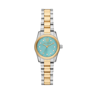 Michael Kors Lexington Two Tone Watch With Teal Dial