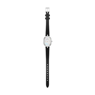 Emporio Armani Mother of Pearl Watch with Oval Dial and Black Strap
