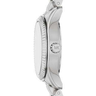 Michael Kors Lexington Silver Tone Three Hand Watch With Pink Dial