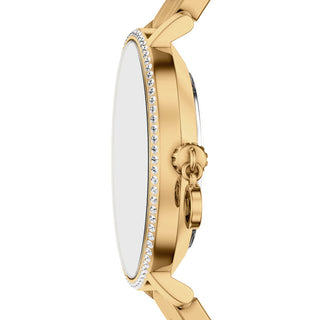 Michael Kors Pyper Golden Two Hand Watch with Cz Digits