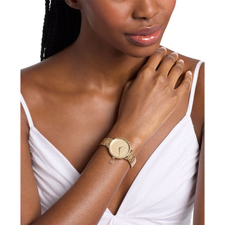 Michael Kors Pyper Golden Two Hand Watch with Cz Digits