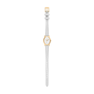 Michael Kors Golden Maude Round Three Hand Watch with White Strap