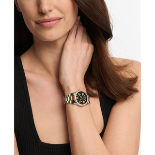 Michael Kors Lexington Two Tone Chronograph Watch with Black Dial