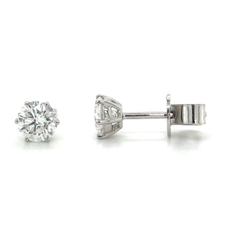 18kt White Gold 1.08ct Laboratory Grown Diamond Six Claw Earrings