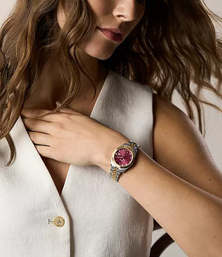 Fossil Scarlette Two Tone Watch With Red Dial