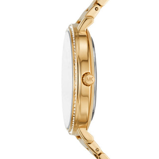Michael Kors Pyper Golden Watch with Black Dial and Cz Digits