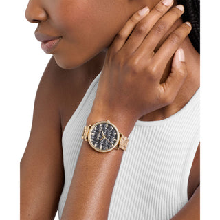 Michael Kors Pyper Golden Watch with Black Dial and Cz Digits